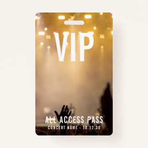 Custom VIP All Access Pass Concert Event Badge