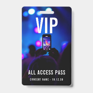 Custom VIP All Access Pass Concert Party Event Badge