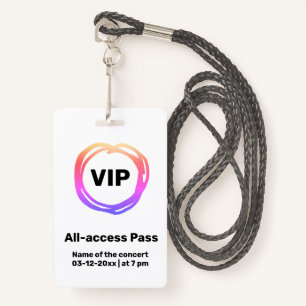 custom vip all access pass concert pass badge