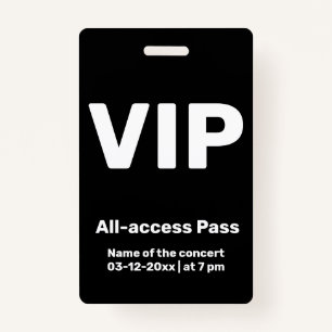 custom vip all access pass concert pass badge