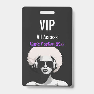Custom VIP All Access Pass Festival Badge