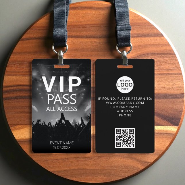 Custom VIP All Access QR Code Event Black Badge (Creator Uploaded)