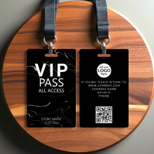 Custom VIP All Access QR Code Event Marbling Badge