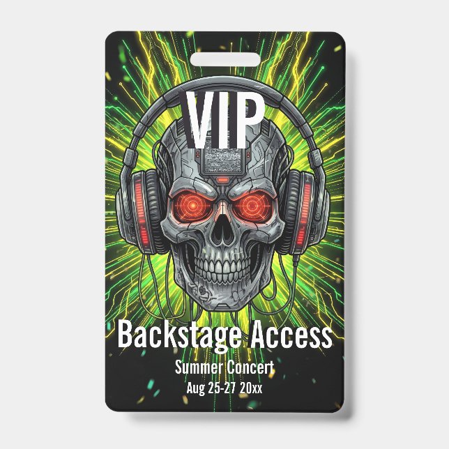 Custom VIP Backstage Access Pass Concert Badge (Front)