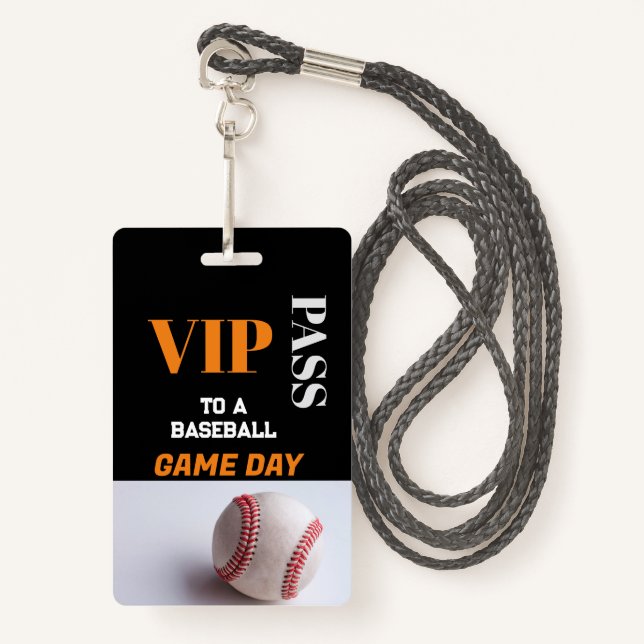 Custom VIP Baseball Game All Access Pass VIP  Badge (Front with Lanyard)