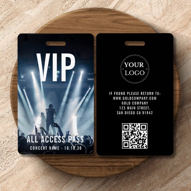 Custom VIP Company Logo QR Code Concert Badge (Creator Uploaded)