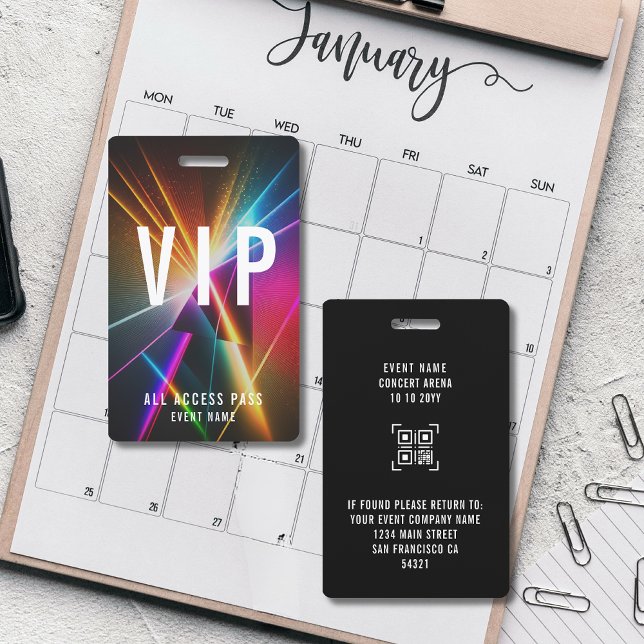 Custom VIP Concert Event All Access Pass QR Code Badge (Creator Uploaded)
