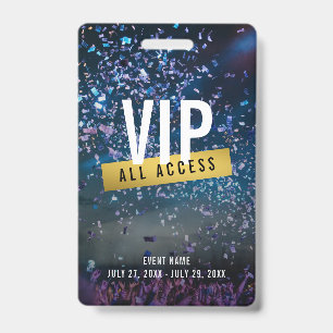 Custom VIP Gold All Access Concert Badge
