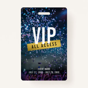 Custom VIP Gold All Access Concert Badge