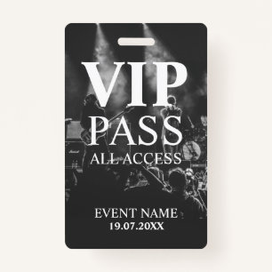 Custom VIP QR Code Event Black and White Badge