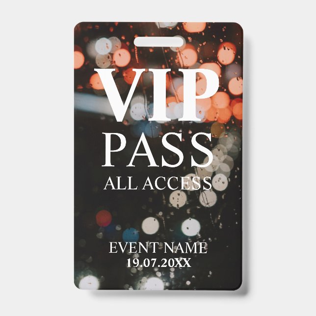 Custom VIP QR Code Event bokeh Badge (Front)