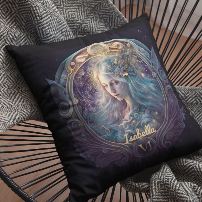 Custom Virgo Zodiac Horoscope Fantasy Sun Sign Throw Pillow (Creator Uploaded)