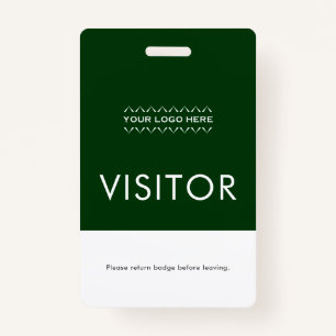 Custom Visitor Badge with Logo   Green