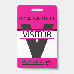 Custom - Visitor Badge with your Logo - Pink