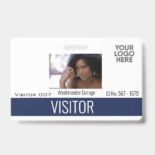 Custom Visitors Guest Logo Company Name Photo ID Badge