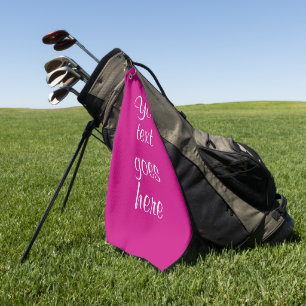 Custom Viva Magenta Template Typography Script Golf Towel