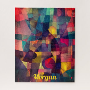 Custom Vivid Abstract Geometric Art Jigsaw Puzzle