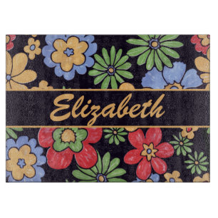 Custom Vivid Colourful Flowers to Personalize Cutting Board