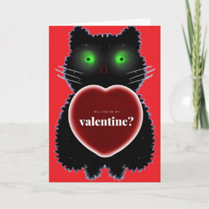 Custom Void Cat Valentine's Heart Gift Holiday Card