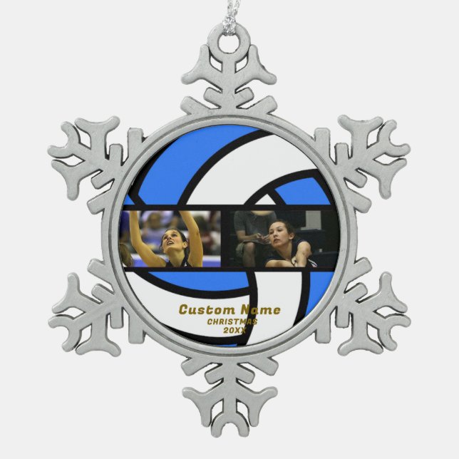 Custom Volleyball Personalized Photo Ornament (Front)
