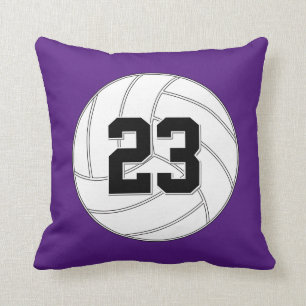 Custom Volleyball Player Jersey Number or Letters Throw Pillow