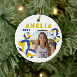 Custom Volleyball Player Photo Christmas Ornament
