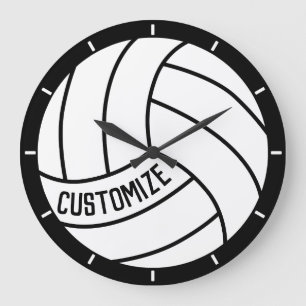 Custom Volleyball Player/Team Name or Text Sports Large Clock