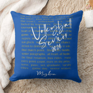 Custom Volleyball Senior Motivational Typography  Throw Pillow