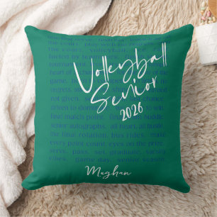 Custom Volleyball Senior Motivational Typography  Throw Pillow