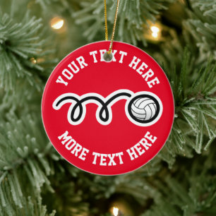 Custom volleyball sports Christmas tree ornament