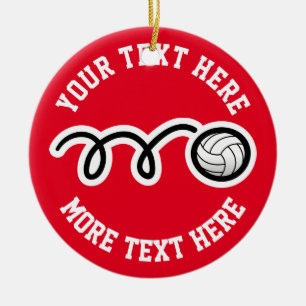 Custom volleyball sports Christmas tree ornament