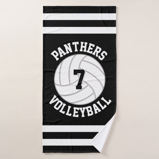 Custom Volleyball Team Name and Player Number Bath Bath Towel (Bath Towel)