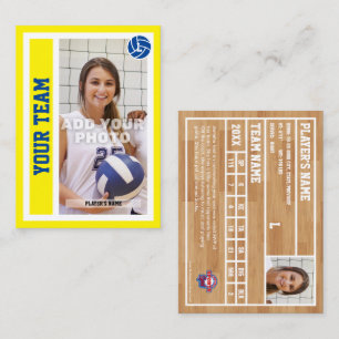 Custom Volleyball Trading Card (Bright Yellow)