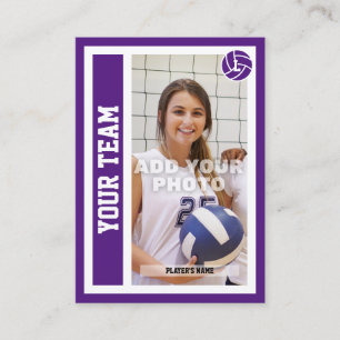 Custom Volleyball Trading Card (Royal Purple)
