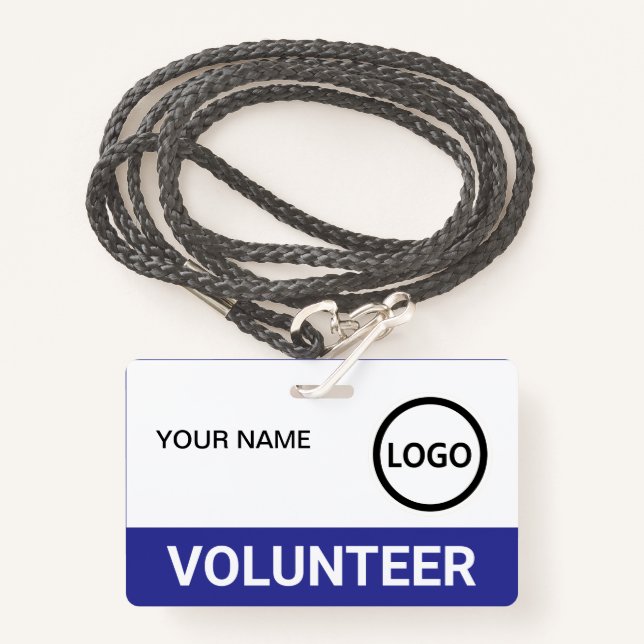 Custom Volunteer Badge Lanyard Event Team Logo (Front with Lanyard)