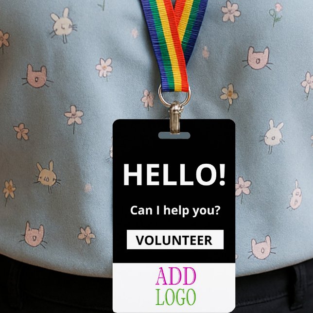 Custom Volunteer - Photo pass-  Name ID Badge (Creator Uploaded)