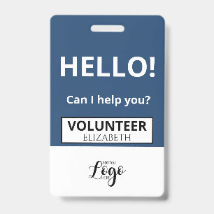 Custom Volunteer - Photo pass-  Name ID Badge