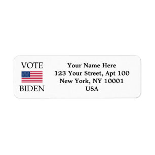 Custom Vote Biden Patriotic American Flag Label