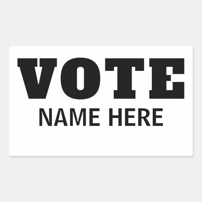 CUSTOM VOTE VOTERS CANDIDATE ELECTION STICKER (Front)