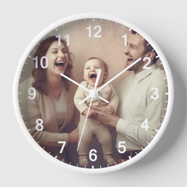 Custom Wall Clock (Add Your Own Photo and/or text) (Front)