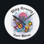 Custom Wall Clock | Retro Octopus | Name & Text<br><div class="desc">✨ Add groovy retro vibes to your wall with this custom octopus clock!
🖊️ Customize the top phrase   add any name for a one-of-a-kind gift.
🕒 Perfect for home decor,  offices,  dorm rooms,  and kids’ spaces.
🎁 Great for birthdays,  holidays,  and personalized surprises.</div>