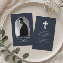 Custom Wallet Size Funeral Photo Card with Prayer