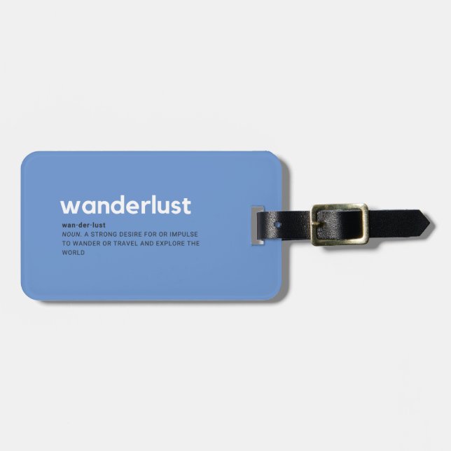 Custom Wanderlust Map Luggage Tag (Front Horizontal)