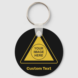 Custom Warning Triangle Sign Keychain