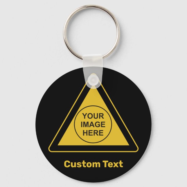 Custom Warning Triangle Sign Keychain (Front)