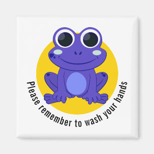 Custom Wash Your Hands Kids Frog Magnet