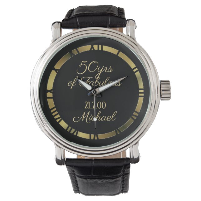 Custom Watch - choice of man woman kids style text (Front)