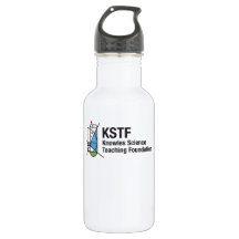 Custom Water Bottle (18 oz), White - KSTF