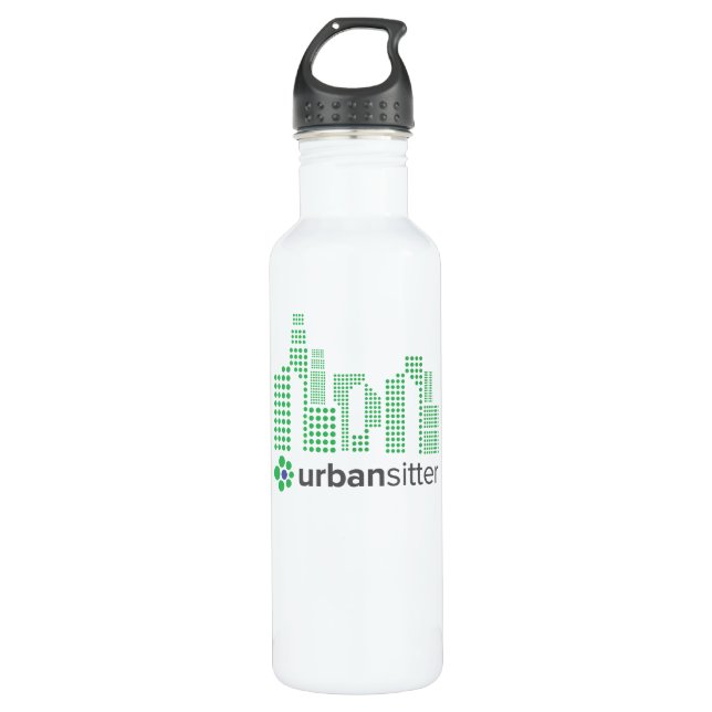 Custom Water Bottle (24 oz), White (Front)