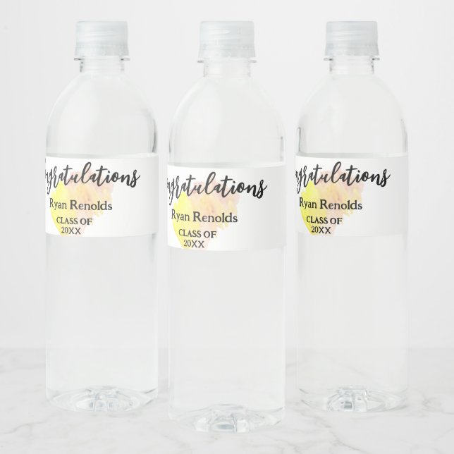 Custom Water Bottle Labels, Graduation Party Label (Bottles)